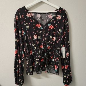 Long sleeve thin blouse